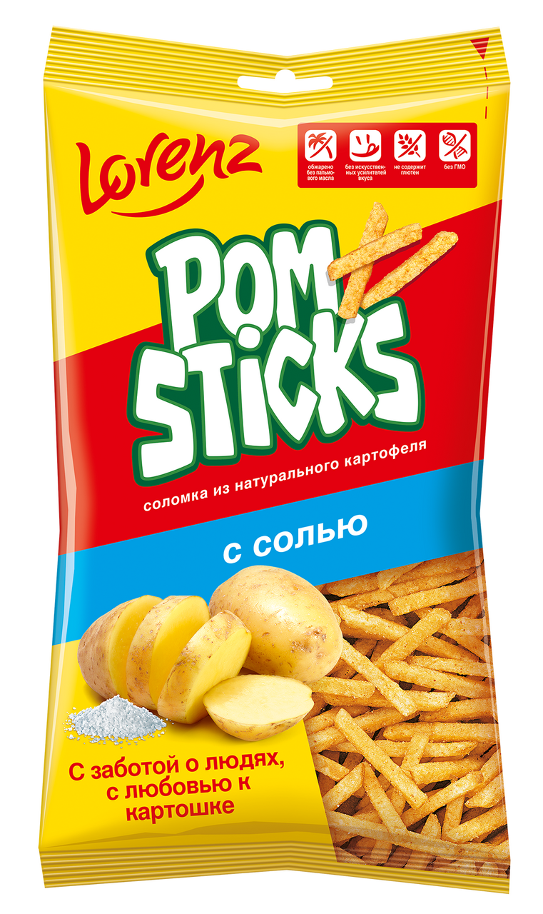 Палочки картофельные Lorenz Pomsticks Соль, 100г купить с доставкой на дом,  цены в интернет-магазине