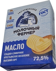 Масло Молочный фермер сливочное 72.5%, 175г