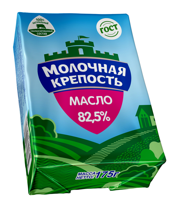 Масло сливочное Молочная крепость ГОСТ 82.5%, 175г