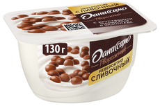 Творожок Даниссимо натуральный с хрустящими шариками 7.2%, 130г