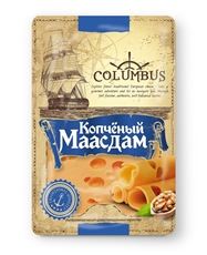 Сыр Columbus Маасдам копченый нарезка 45%, 125г
