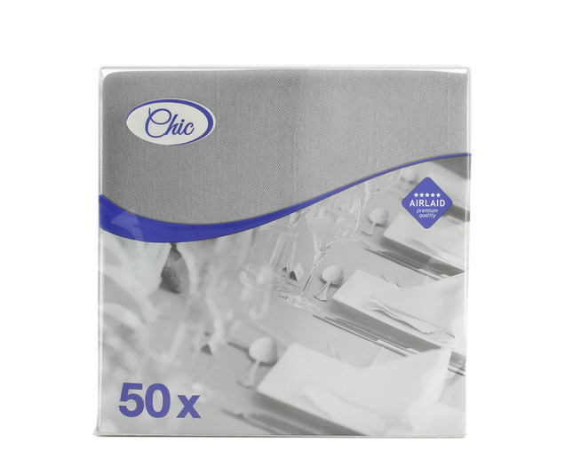 Салфетки бумажные Airlaid серые 40 x 40см, 50шт