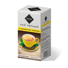 RIOBA Чай черный с ароматом лимона (2г x 25шт), 50г