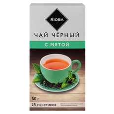 RIOBA Чай черный с мятой (2г x 25шт), 50г