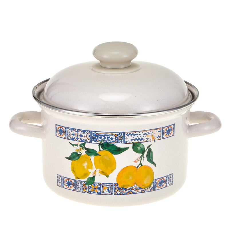 Кастрюля Hitt с крышкой Лимонная мозаика 2л, 16см