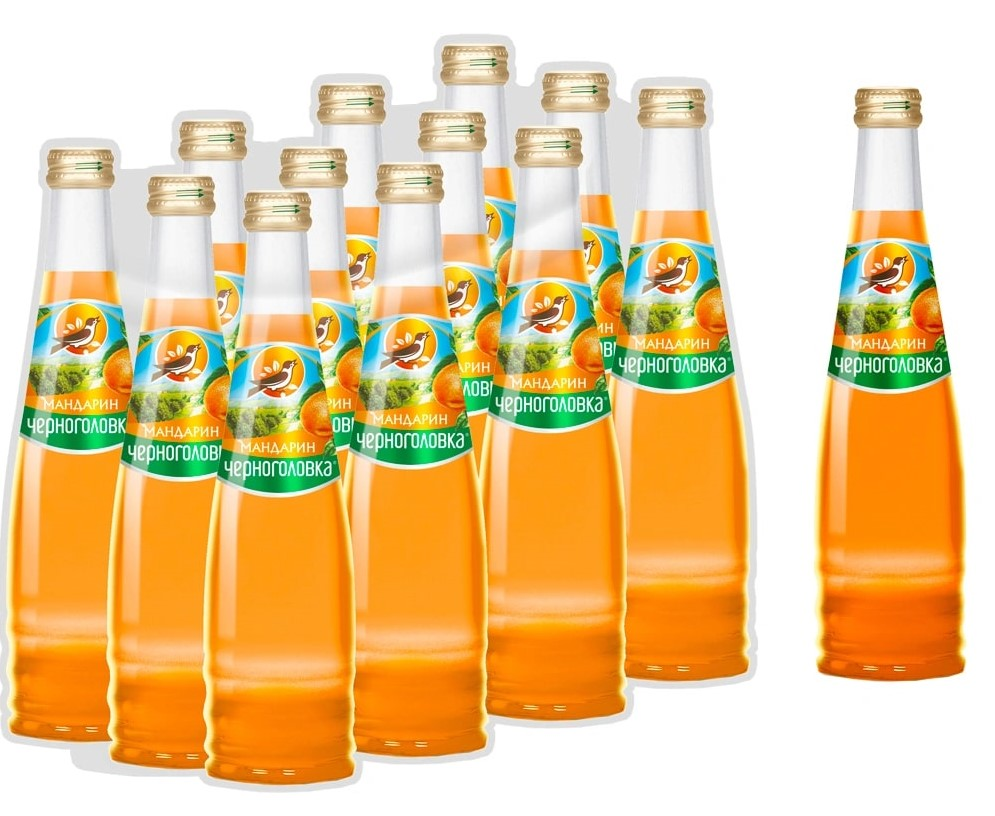 Лимонад Черноголовка Мандарин газированный, 330мл x 12 шт