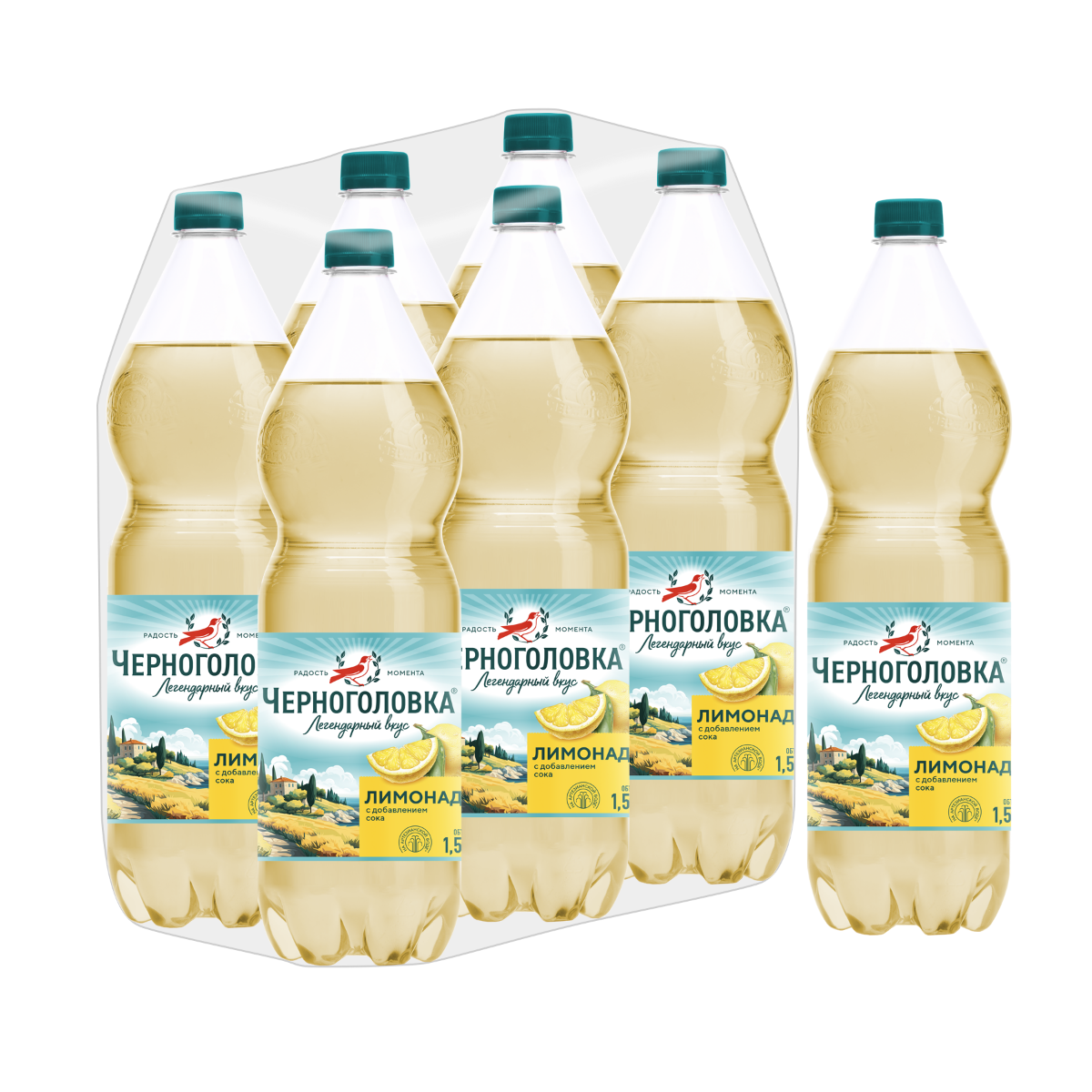 Лимонад Черноголовка Оригинальный газированный, 1.5л x 6 шт