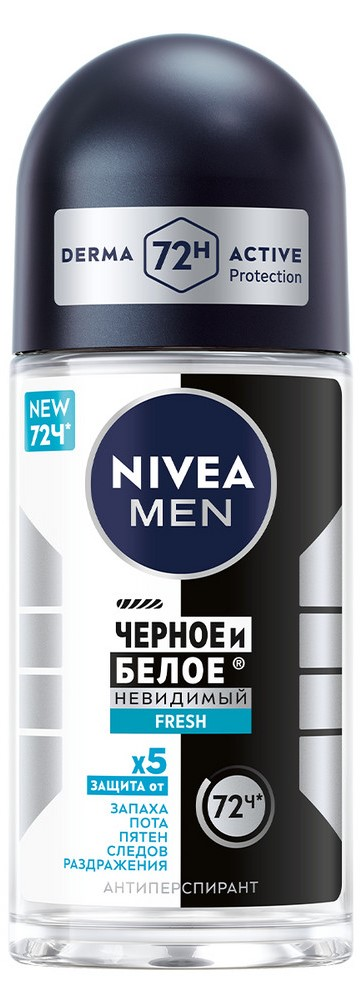 Изображение товара Антиперспирант-ролик Nivea Men Черное и белое Невидимый Fresh 50 мл