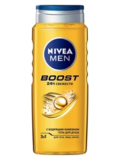Гель Nivea Men Boost для душа 3в1 для тела и волос, 500мл