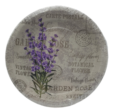 Тарелка одноразовая Прованс бумажная разноцветная 23см, 6шт