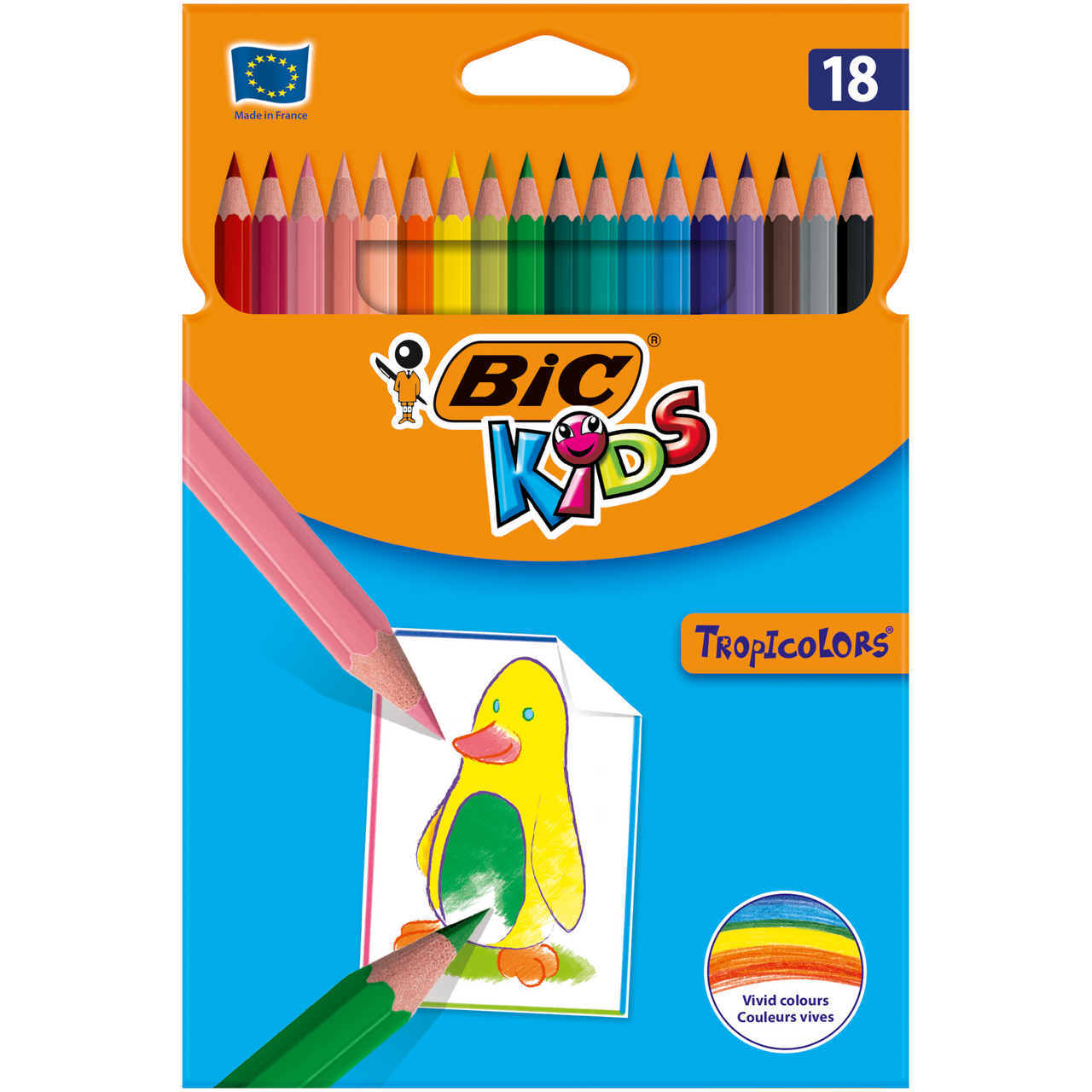 Карандаши цветные BIC Kids Tropicolors, 18шт купить с доставкой на дом,  цены в интернет-магазине