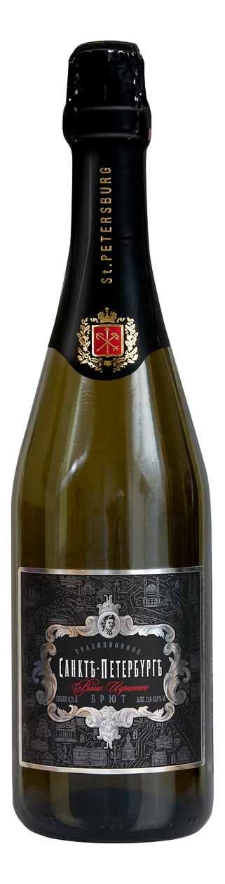 Вино игристое Санктъ-Петербургъ Традиционное белое брют, 0.75л