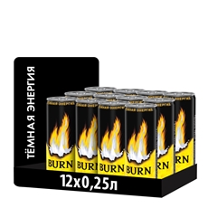 Энергетический напиток Burn Dark Energy, 250мл x 12 шт