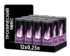Энергетический напиток Burn Tropical Mix, 250мл x 12 шт
