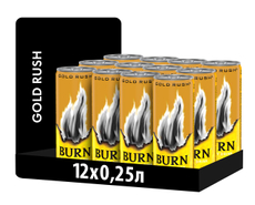 Энергетический напиток Burn Gold Rush, 250мл x 12 шт