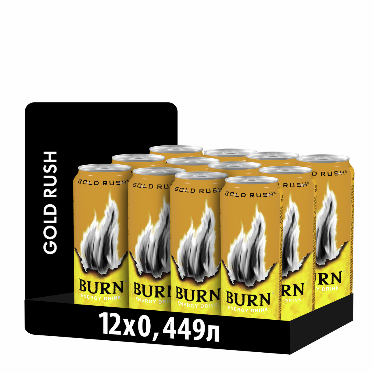 Энергетический напиток Burn Gold Rush, 449мл x 12 шт