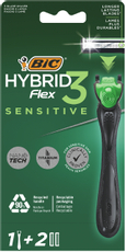 Бритва мужская BIC Hybrid 3 Flex Sensitive 3 лезвия, 1 ручка и 2 сменные кассеты