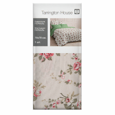 Tarrington House Наволочка розы на белом перкаль, 70 x 70см