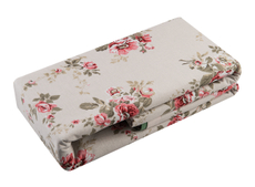 Tarrington House Пододеяльник розы на белом-зеленая перкаль, 148 x 215см