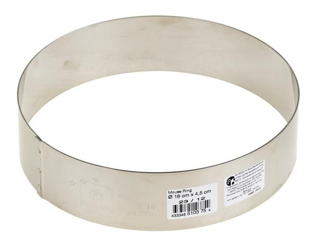 Изображение товара Кондитерское кольцо METRO PROFESSIONAL 18 x 4.5 см из нержавеющей стали для тортов и десертов