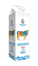 Молоко Чебаркульское молоко пастеризованное 3.2% ГОСТ, 1кг