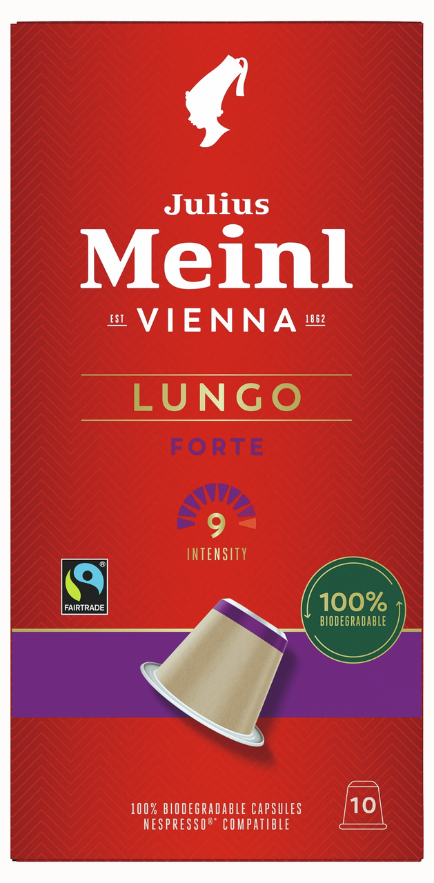 Кофе в капсулах Julius Meinl Lungo Forte Bio для кофемашин Nespresso 10шт, 56г