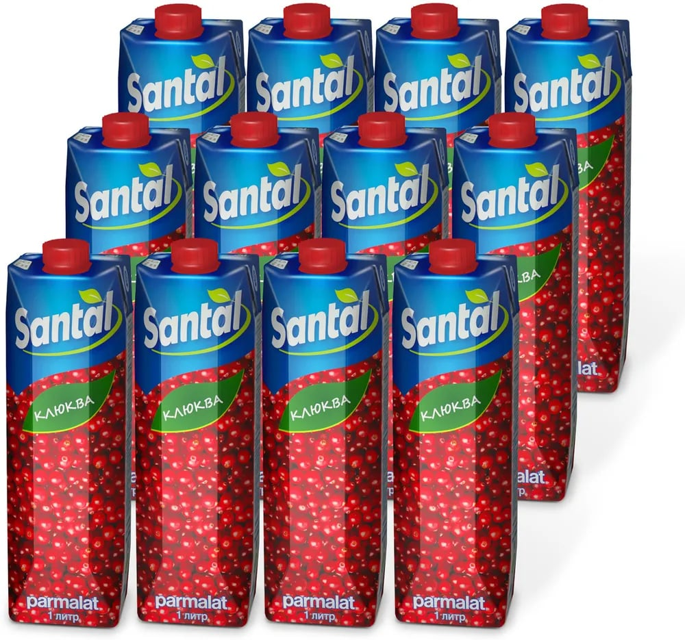 Напиток сокосодержащий Santal клюква, 1л x 12 шт