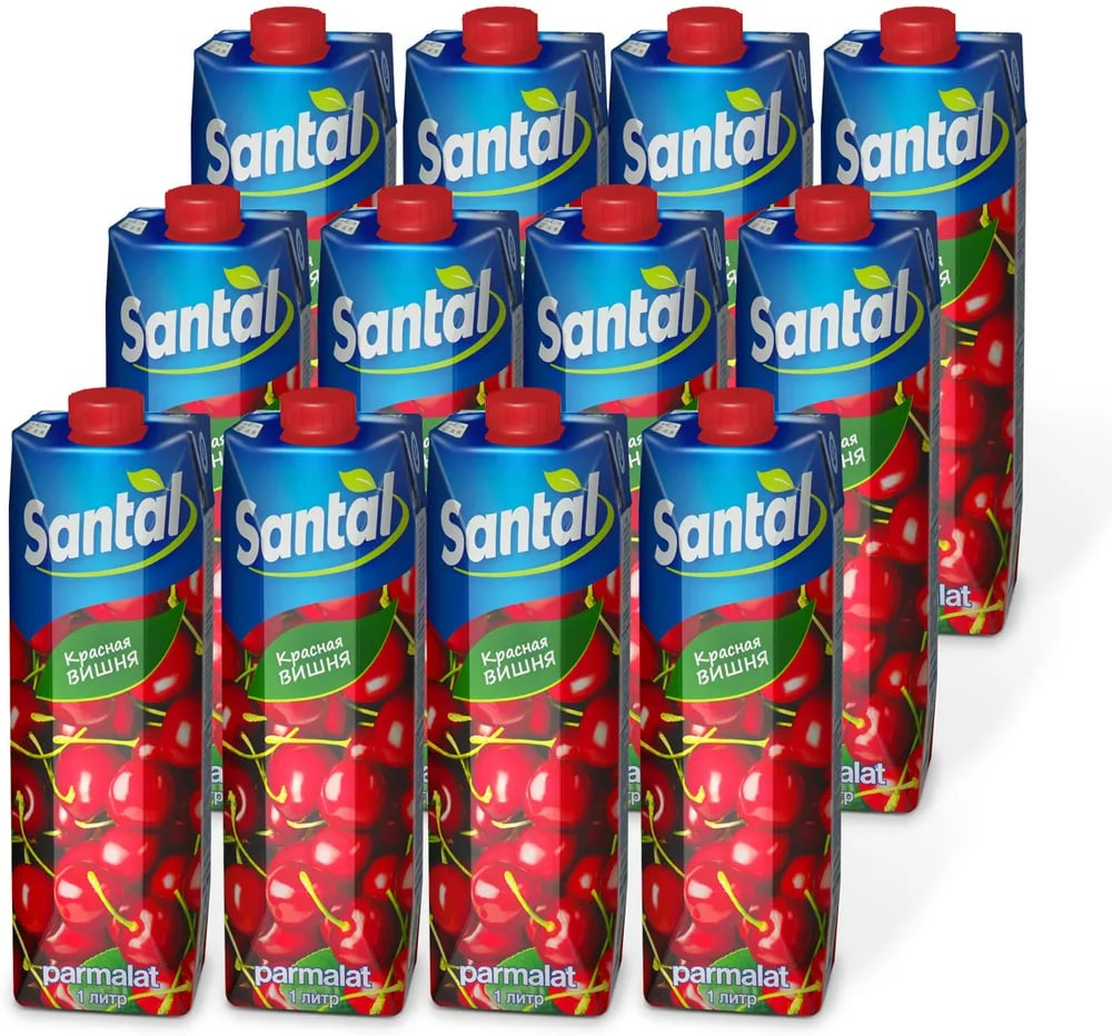 Напиток сокосодержащий Santal красная вишня, 1л x 12 шт