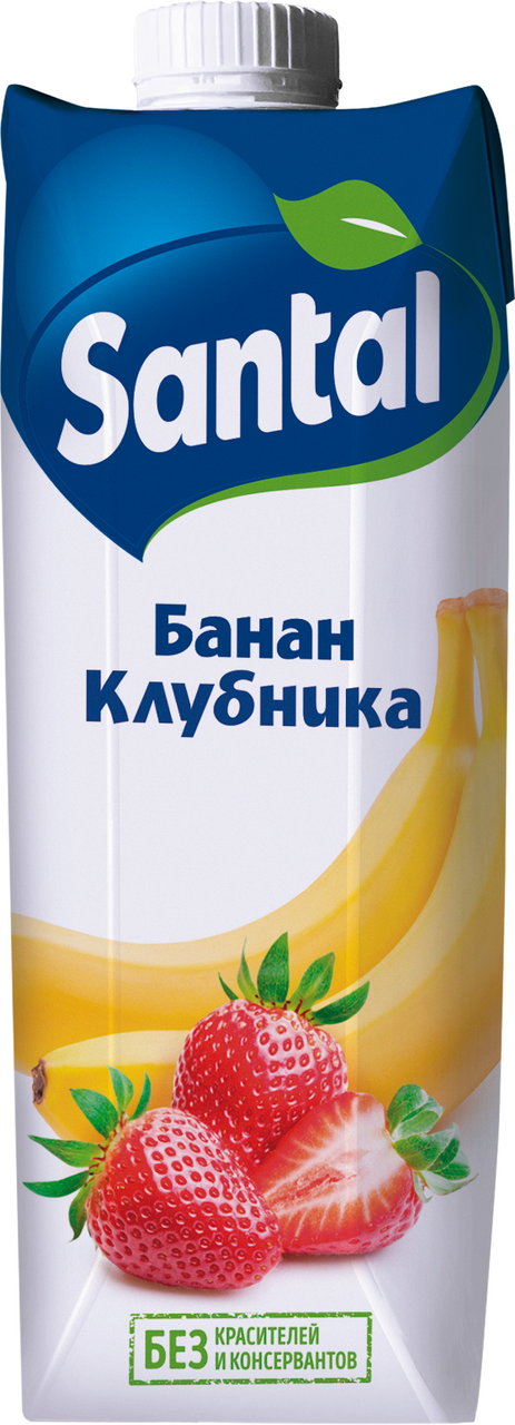 Нектар Santal банан-клубника, 1л x 12 шт купить с доставкой на дом ...