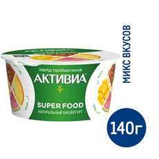 Йогурт Активиа персик-манго-гуава-лен 2.2%, 140г