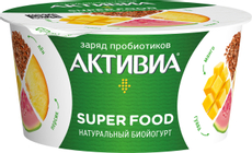 Йогурт Активиа персик-манго-гуава-лен 2.2%, 140г