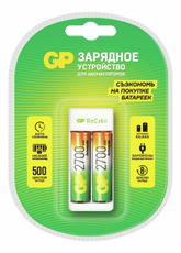 Зарядное устройство + аккумуляторная батарейка GP АА (HR6) 2700 мАч, 2шт + провод micro USB