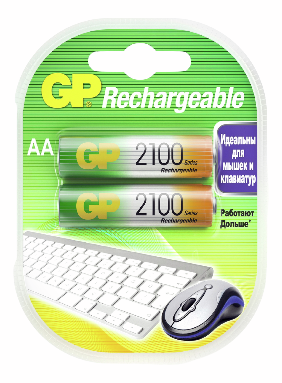 Комплект аккумуляторов GP AA 2100MAH, 2шт