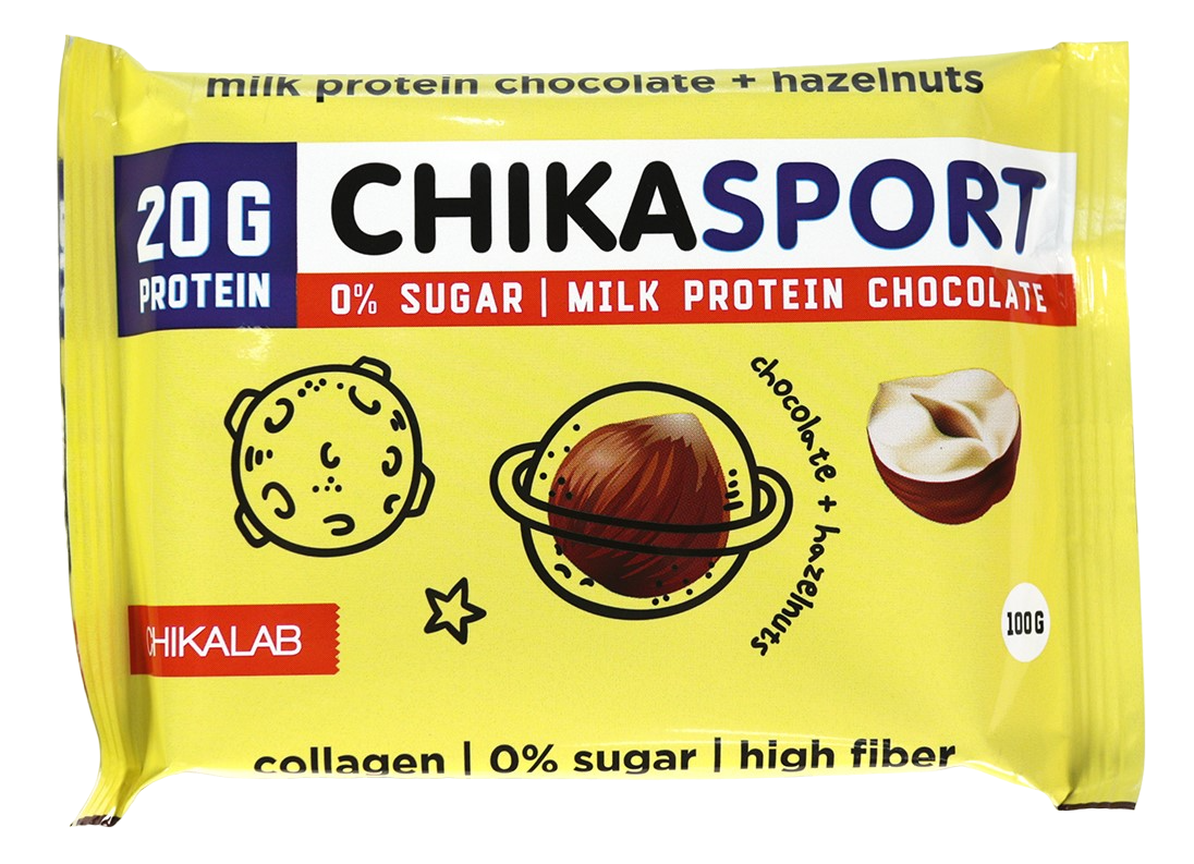Изображение товара Протеиновый шоколад Chikalab Chikasport молочный без сахара 100г