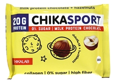 Шоколад Chikalab Chika Sport протеиновый молочный с фундуком, 100г