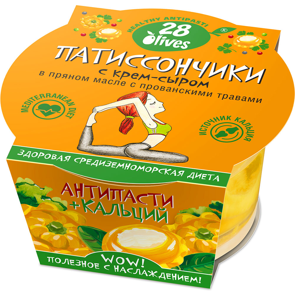 Патиссончики 28olives с крем-сыром в пряном масле, 130г