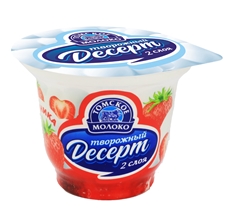 Десерт творожный Томское молоко клубника, 130г