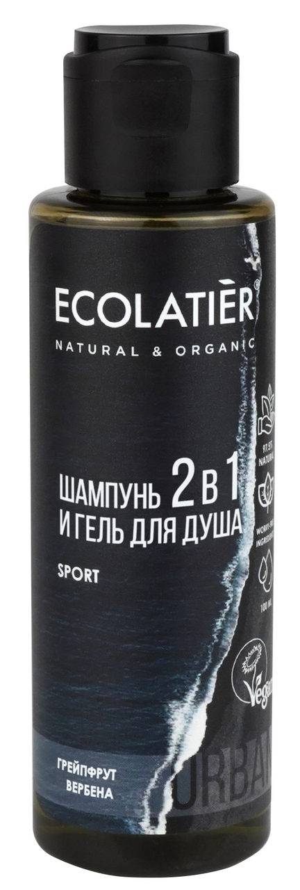 Шампунь+гель для душа Ecolatier 2в1 грейпфрут-вербена, 100мл