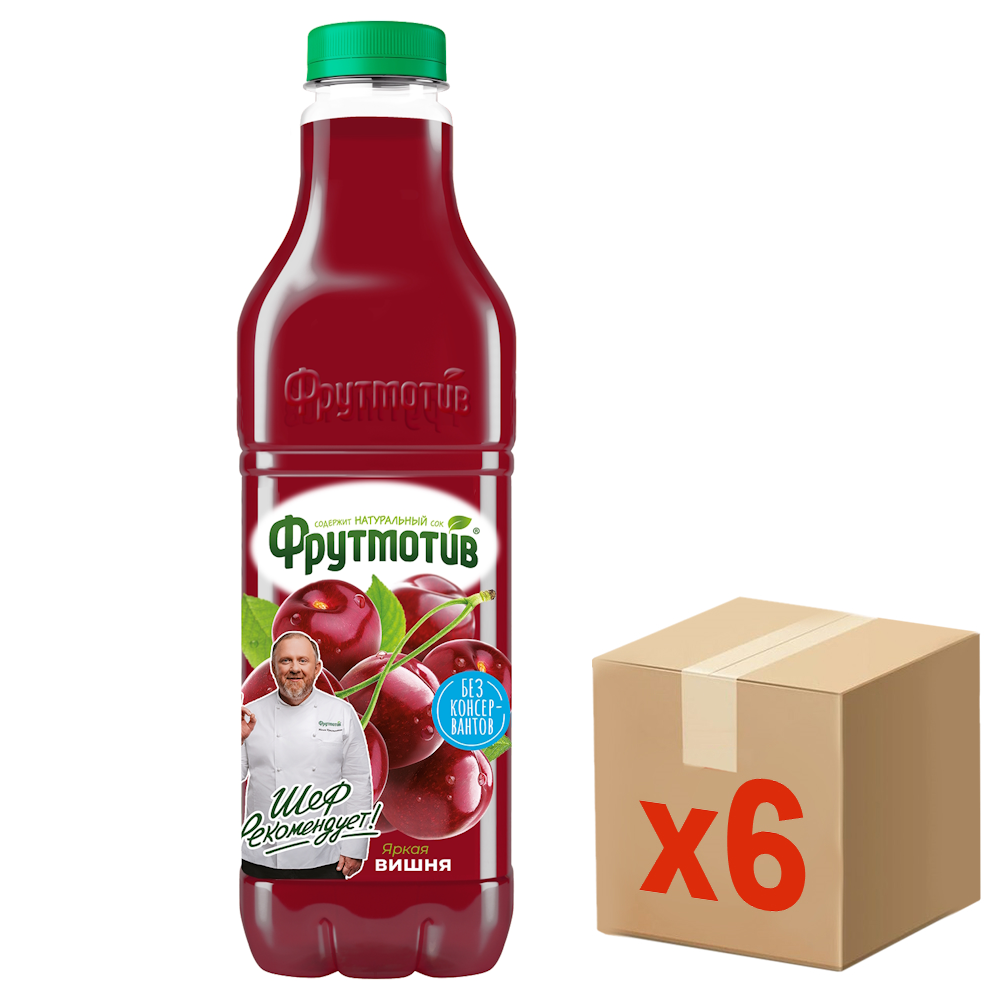 Напиток сокосодержащий Фрутмотив Яркая вишня, 1.5л x 6 шт
