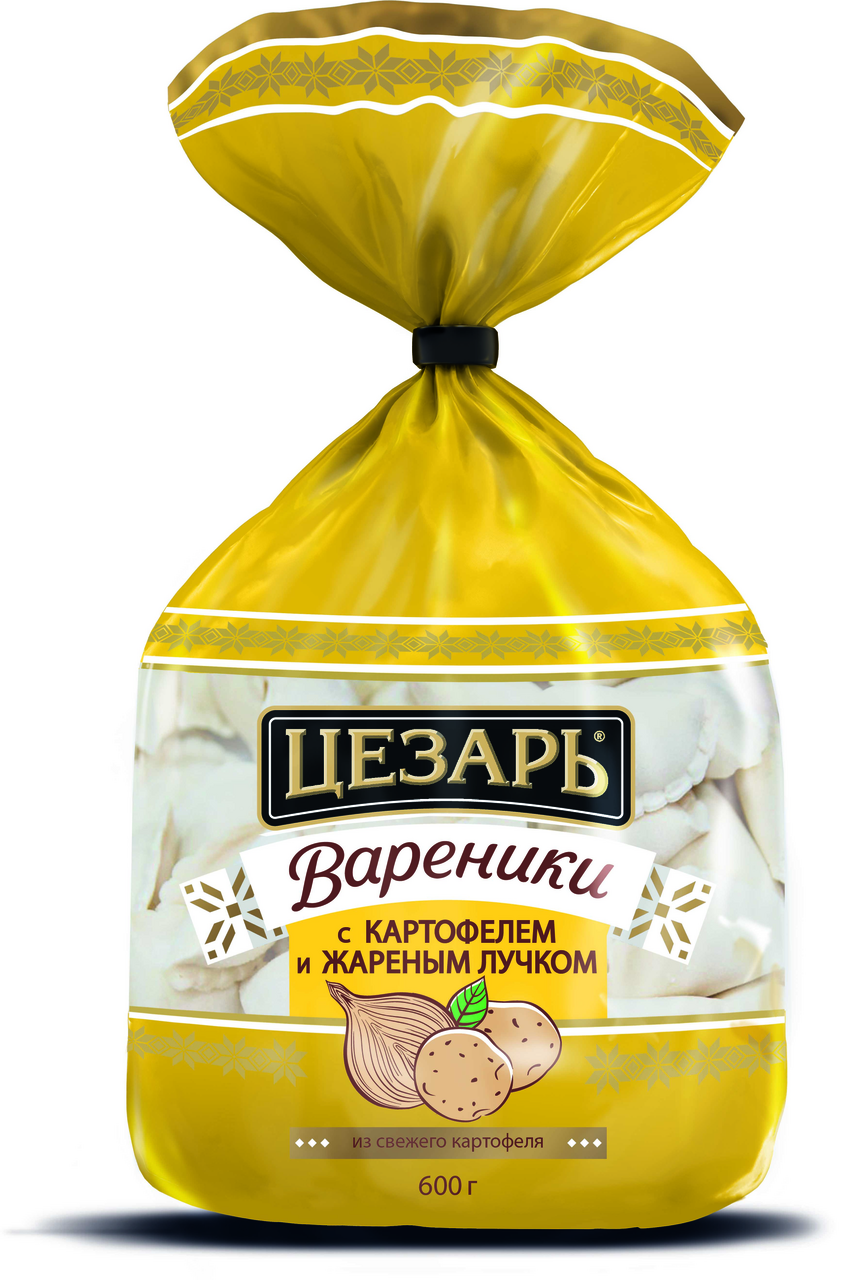 Вареники Цезарь картофель-жареный лучок замороженные, 600г купить с  доставкой на дом, цены в интернет-магазине