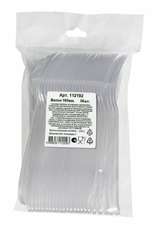 Вилка одноразовая пластиковая прозрачная 18см, 50шт