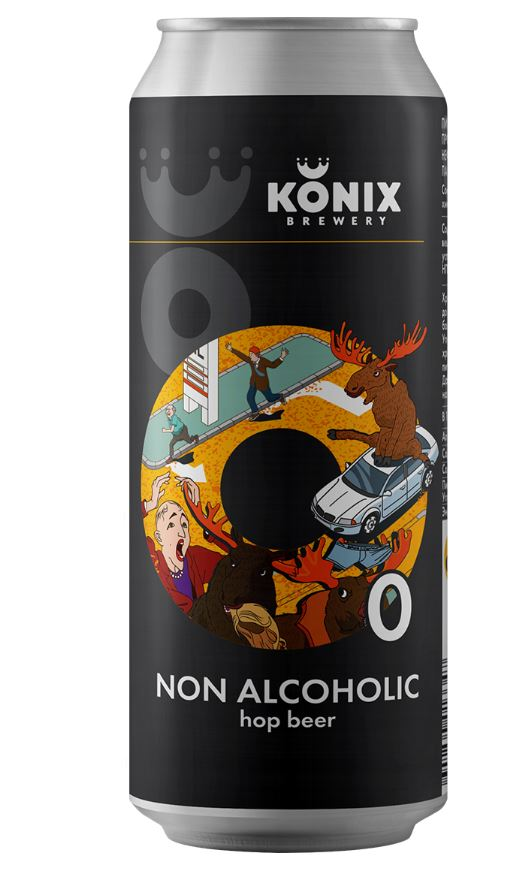 Изображение товара Пиво Konix Brewery Лось Просто лось безалкогольное, 0.45л