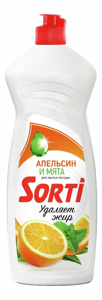 Средство Sorti для мытья посуды апельсин-мята, 900г