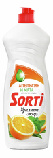 Средство Sorti для мытья посуды апельсин-мята, 900г