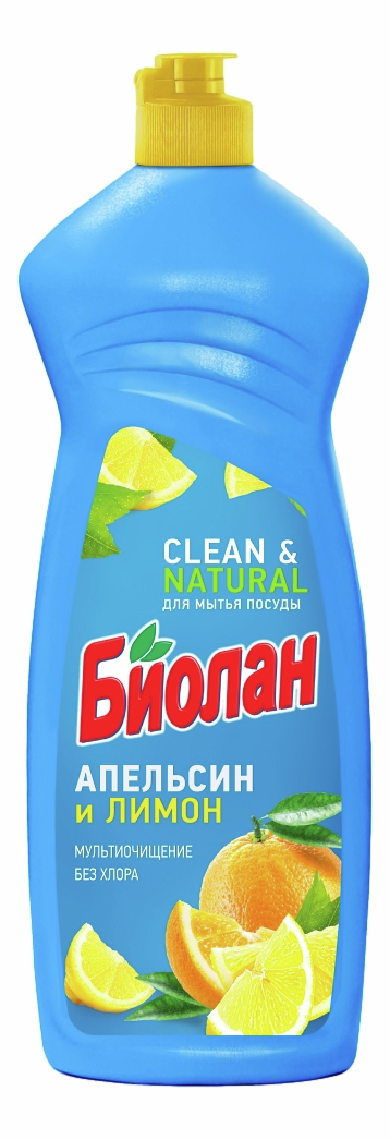 Средство Биолан для мытья посуды апельсин-лимон, 900мл