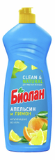 Средство Биолан для мытья посуды апельсин-лимон, 900мл