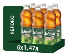 Нектар Добрый фермерские яблочки, 1.47л x 6 шт