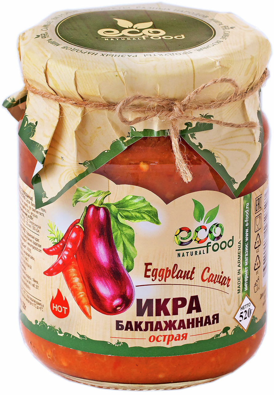 Икра из баклажанов EcoFood острая, 520г