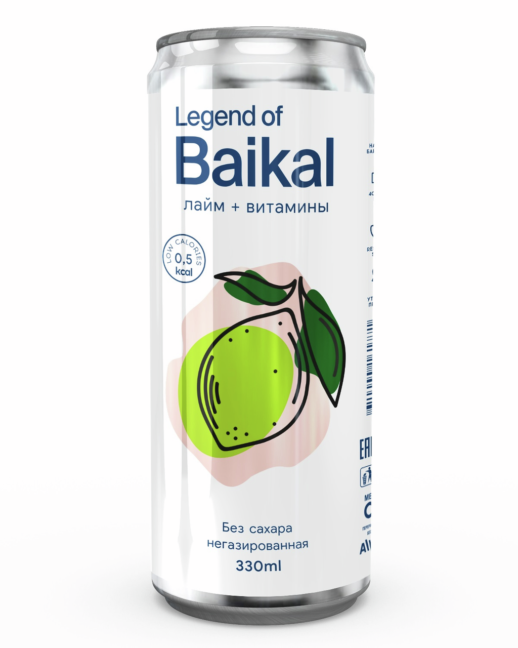 Вода Legend of Baikal лайм питьевая негазированная, 330мл