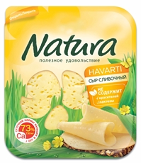 Сыр Natura Сливочный полутвердый нарезка 45%, 150г